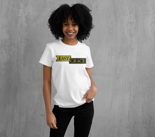 Easy Grace Women's Crew Neck Black & Gold Logo