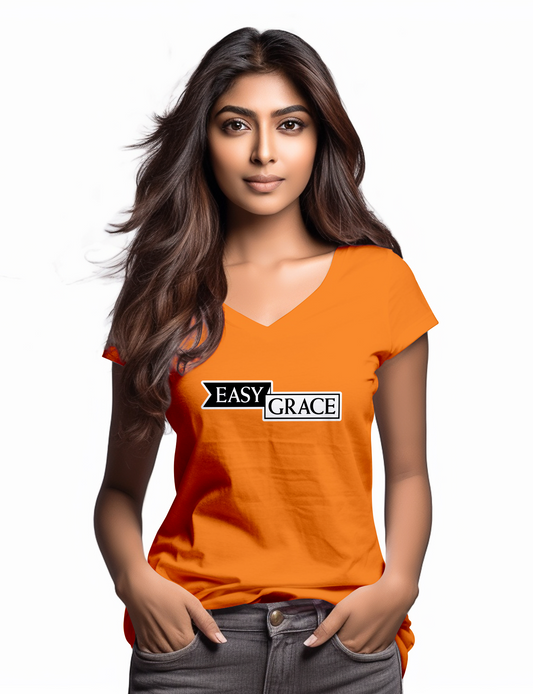 Easy Grace Apparel: Orange and Black T Shirt