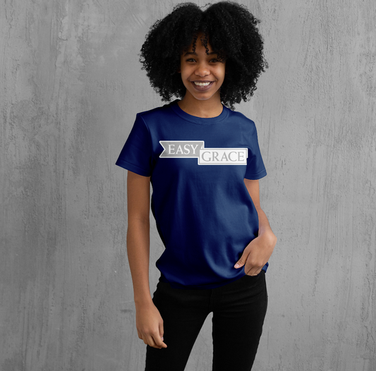 Easy Grace Apparel Crew Neck T Shirt : Blue & Grey