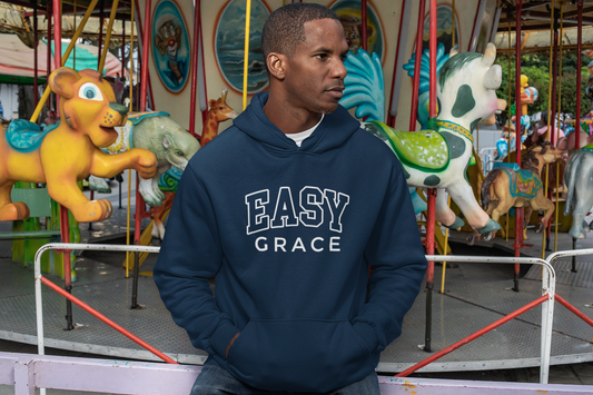 The Easy Grace Men’s Hoodie: Navy Blue
