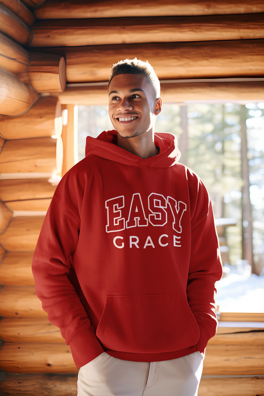 The Easy Grace Men’s Hoodie:  Crimson Red