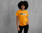 Easy Grace Apparel: Orange and Black Crew Neck T Shirt